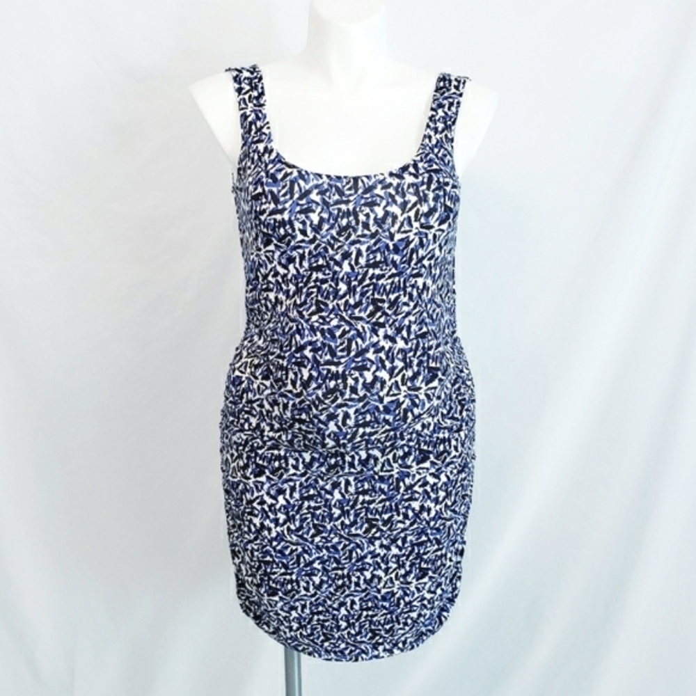 NWT Isabella Oliver Maternity Tank Dress Black Blue Brush Stroke
